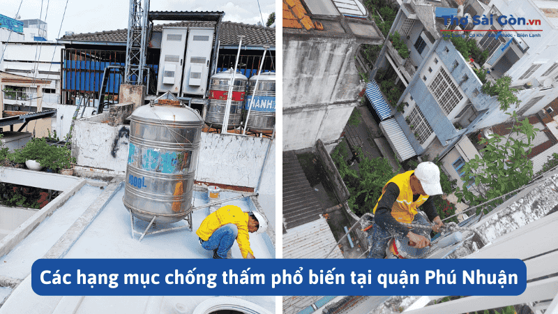Các hạng mục chống thấm phổ biến tại quận Phú Nhuận