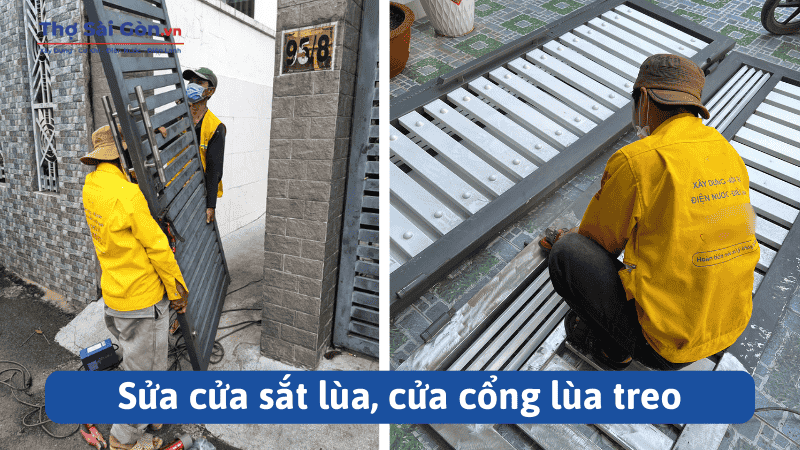 Sửa cửa sắt lùa, cửa cổng lùa treo
