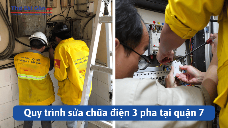 Thợ sửa điện 3 pha tại quận 7 giá rẻ, hỗ trợ nhanh chóng 3 Quy trình sửa chữa điện 3 pha tại quận 7