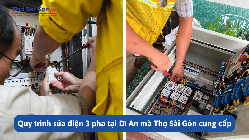 Quy trình sửa điện 3 pha tại Dĩ An