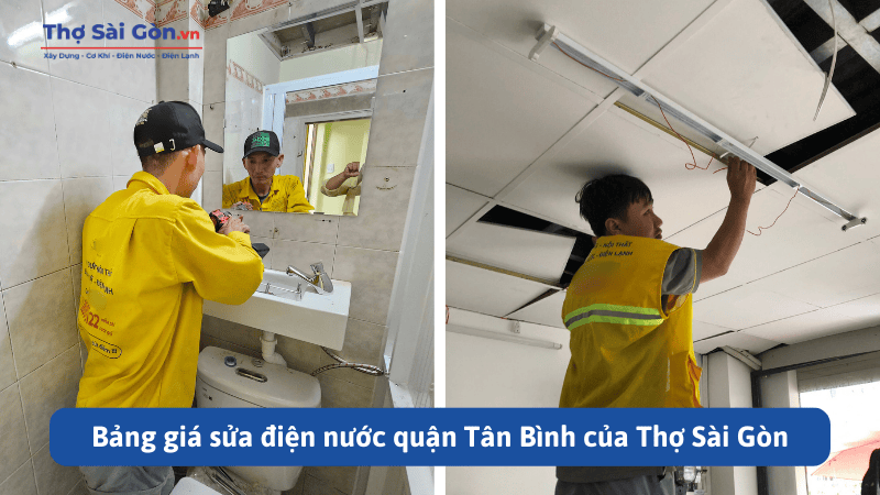 Bảng giá sửa điện nước quận Tân Bình
