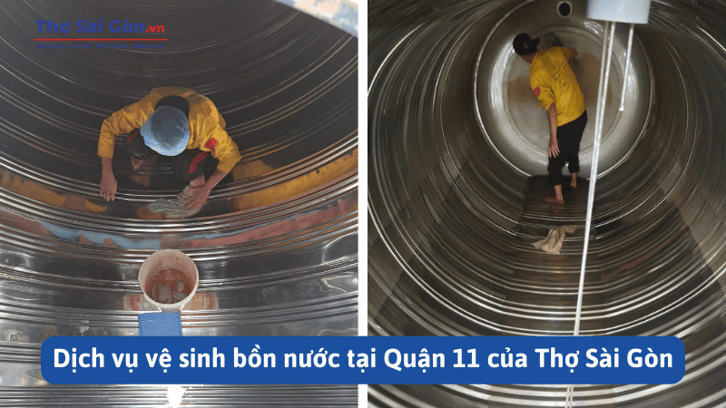 Dịch vụ vệ sinh bồn nước tại Quận 11 của Thợ Sài Gòn