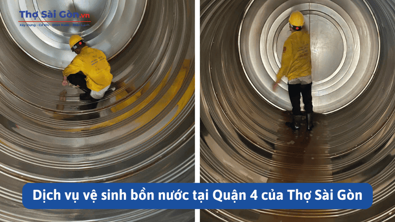 Dịch vụ vệ sinh bồn nước tại Quận 4 của Thợ Sài Gòn