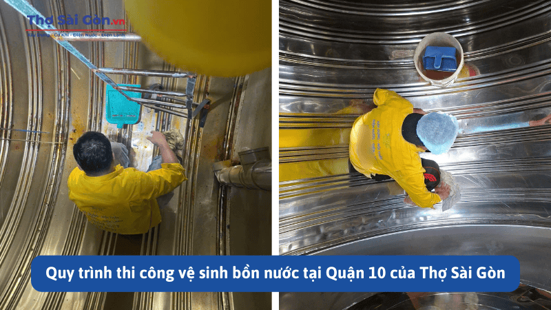 Quy trình thi công vệ sinh bồn nước tại Quận 10