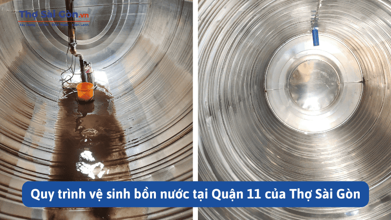 Quy trình vệ sinh bồn nước tại Quận 11 của Thợ Sài Gòn