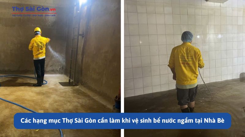 Các hạng mục Thợ Sài Gòn cần làm khi vệ sinh bể nước ngầm tại Nhà Bè