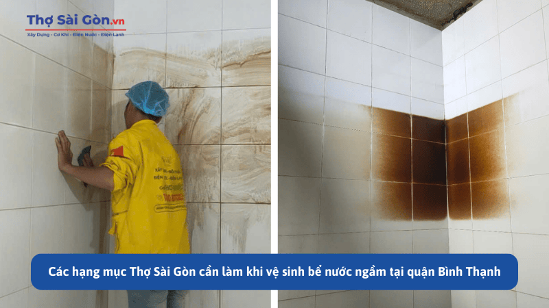 Các hạng mục Thợ Sài Gòn cần làm khi vệ sinh bể nước ngầm tại quận Bình Thạnh