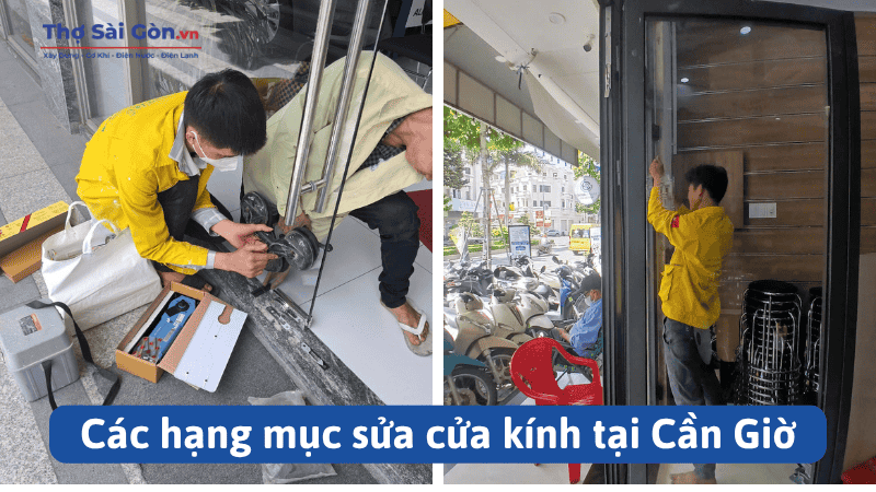 Các hạng mục sửa cửa kính tại Cần Giờ