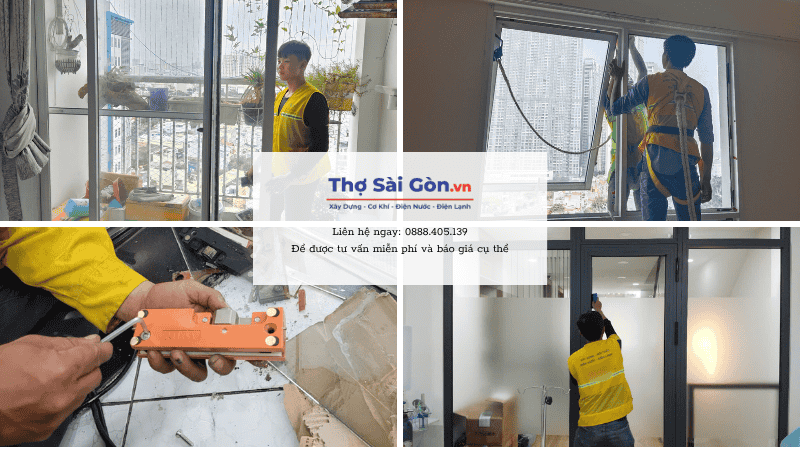 Các hạng mục sửa cửa kính tại Củ Chi