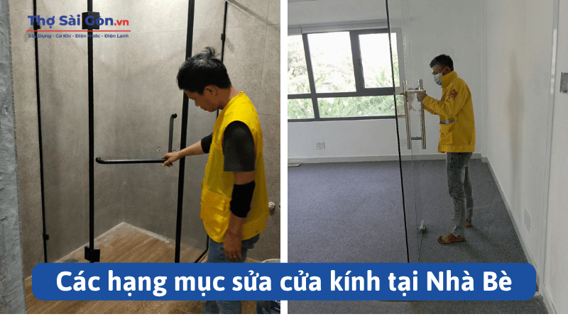 Các hạng mục sửa cửa kính tại Nhà Bè