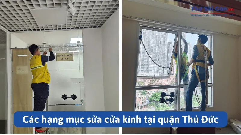 Các hạng mục sửa cửa kính tại quận Thủ Đức