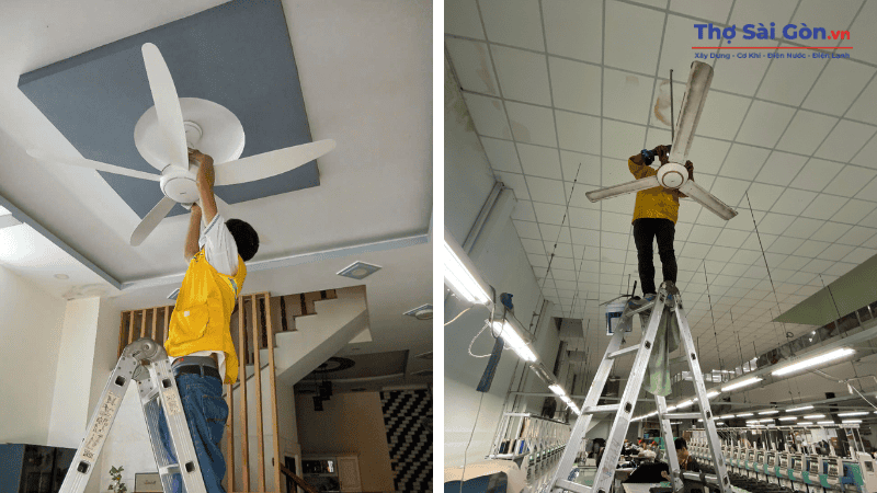 Hướng dẫn cách lắp quạt trần mái tôn nhanh chóng 4 Đơn vị lắp đặt quạt trần