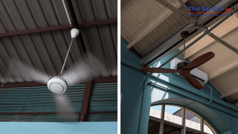 Hướng dẫn cách lắp quạt trần mái tôn nhanh chóng 3 Khoảng cách an toàn để lắp đặt quạt trần mái tôn