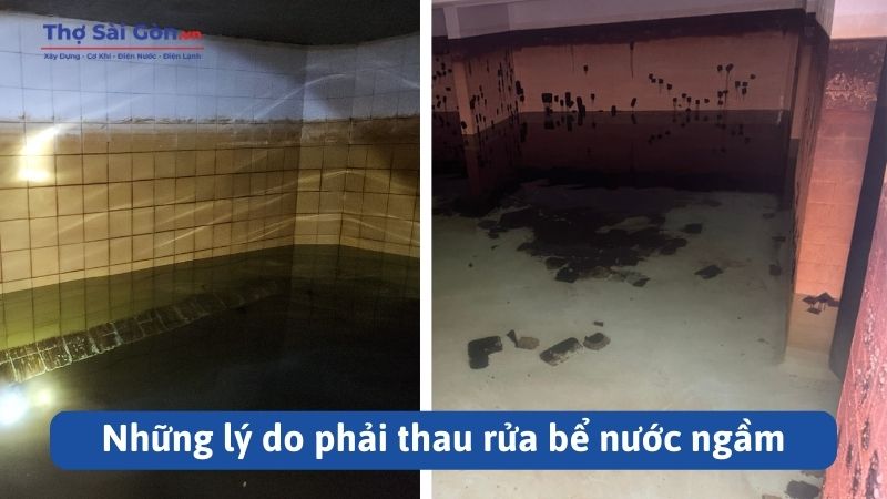 Thau rửa bể nước ngầm nhanh chóng, chi phí hợp lý 2 Những lý do phải thau rửa bể nước ngầm