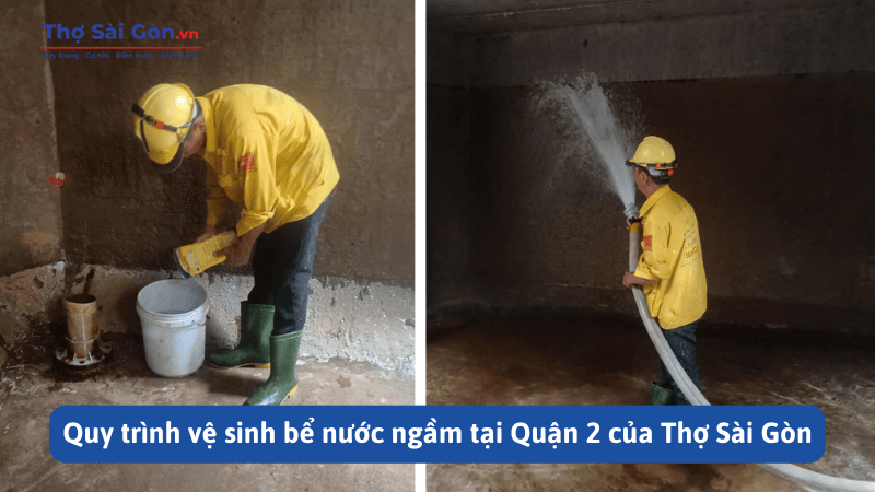 Quy trình vệ sinh bể nước ngầm tại Quận 2