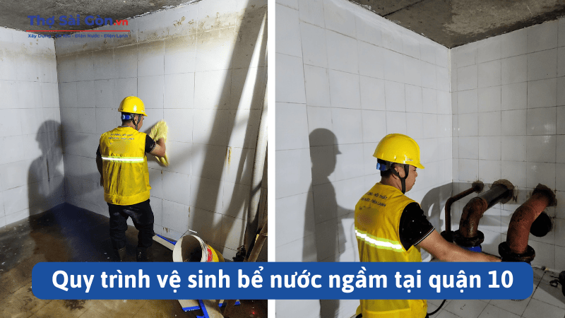 Quy trình vệ sinh bể nước ngầm tại quận 10