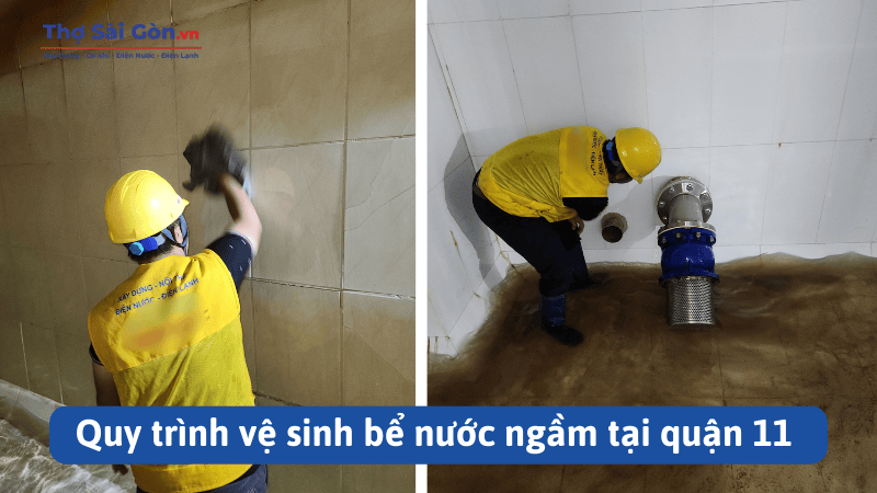 Quy trình vệ sinh bể nước ngầm tại quận 11