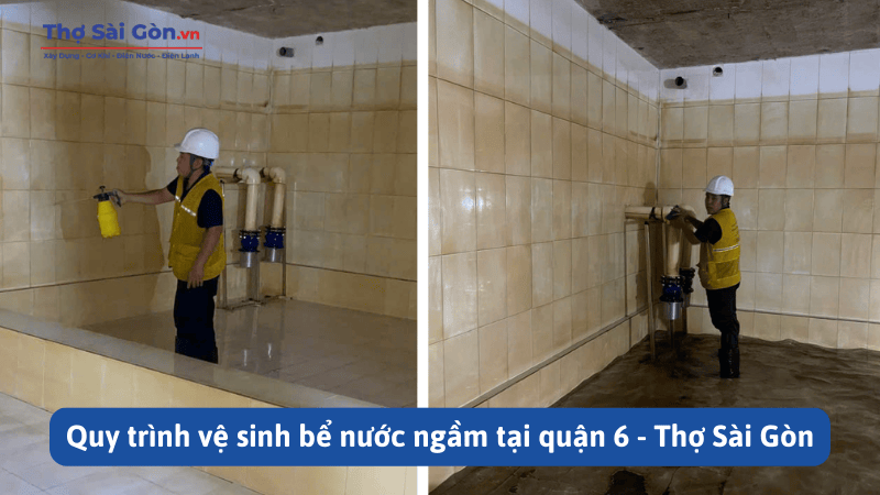 Quy trình vệ sinh bể nước ngầm tại quận 6