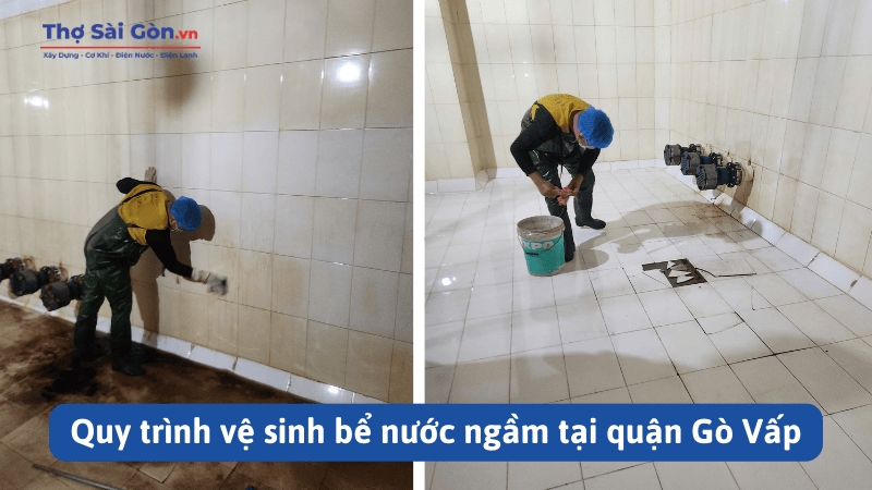 Quy trình vệ sinh bể nước ngầm tại quận Gò Vấp