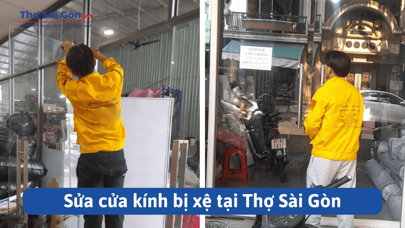 Sửa cửa kính bị xệ tại Thợ Sài Gòn