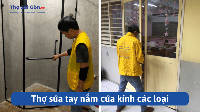 Sửa tay nắm cửa kính các loại cửa giá rẻ, nhanh chóng 1