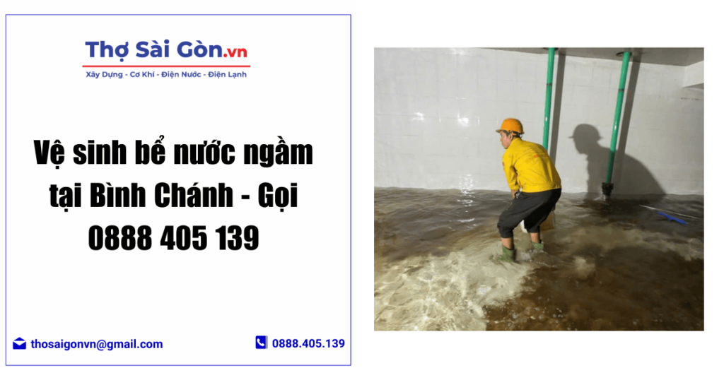 Vệ sinh bể nước ngầm tại Bình Chánh