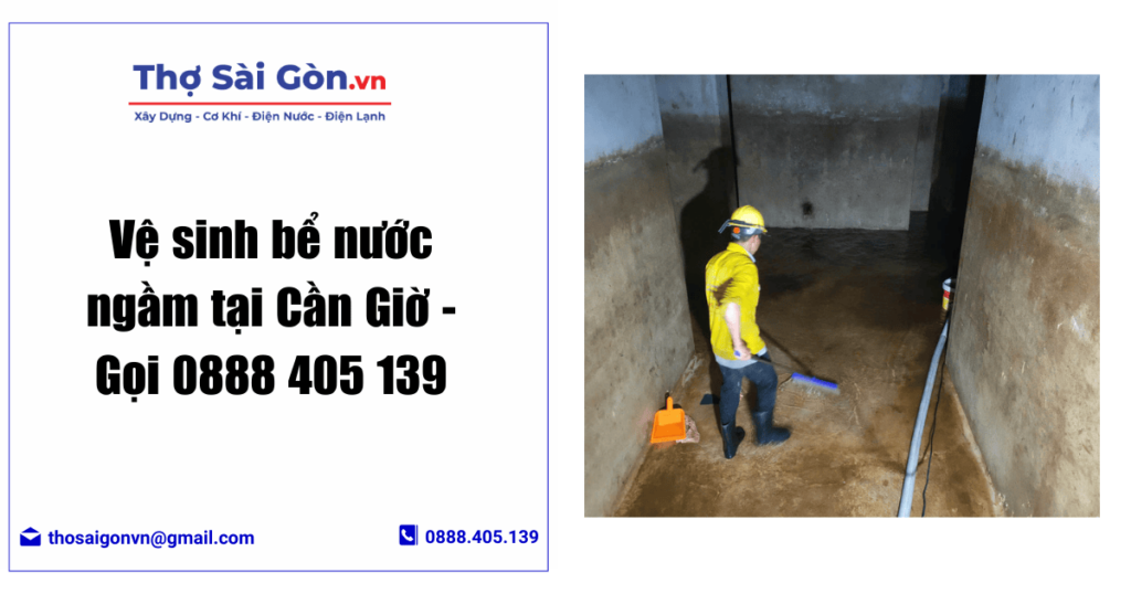 Vệ sinh bể nước ngầm tại Cần Giờ