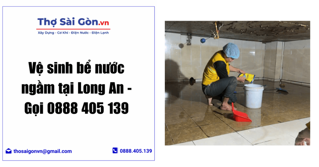 Vệ sinh bể nước ngầm tại Long An