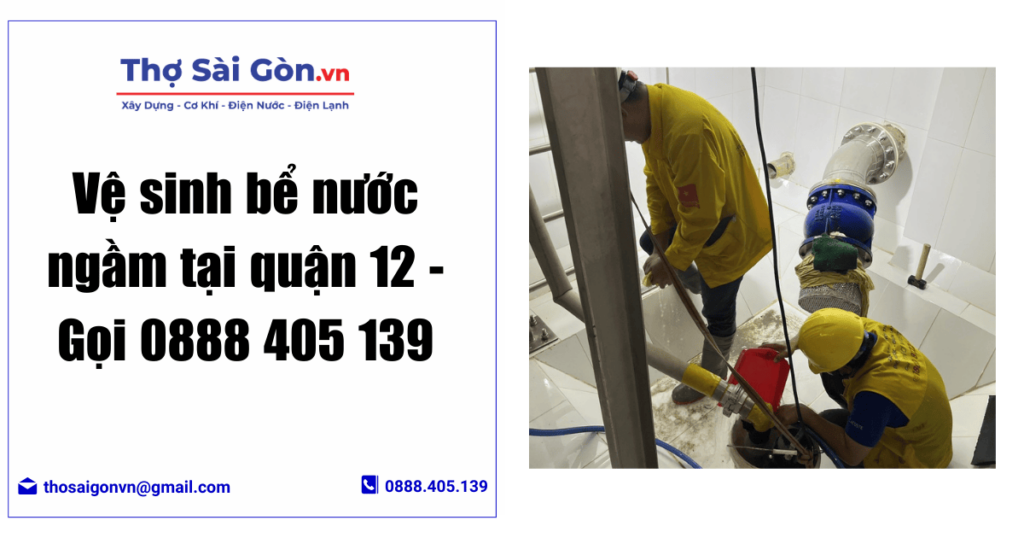 Vệ sinh bể nước ngầm tại quận 12