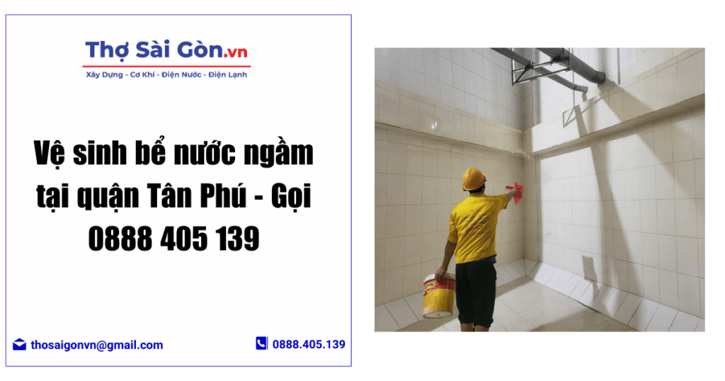 Vệ sinh bể nước ngầm tại quận Tân Phú