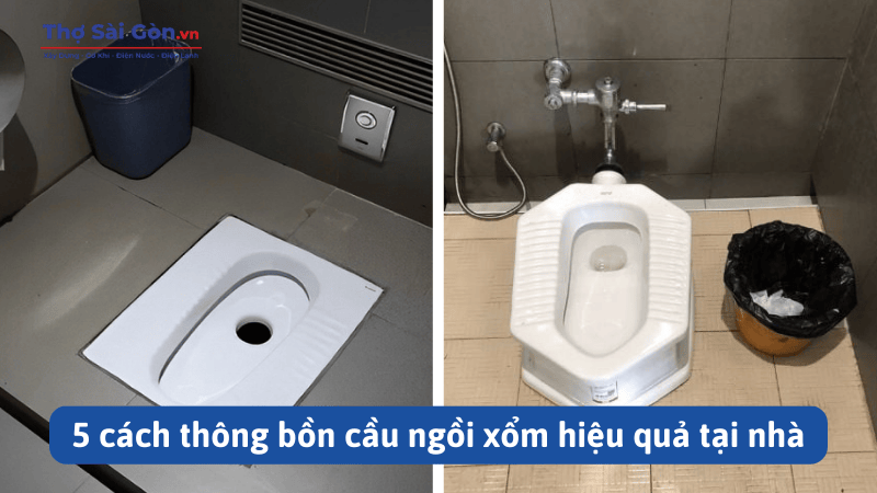 cách thông bồn cầu ngồi xổm