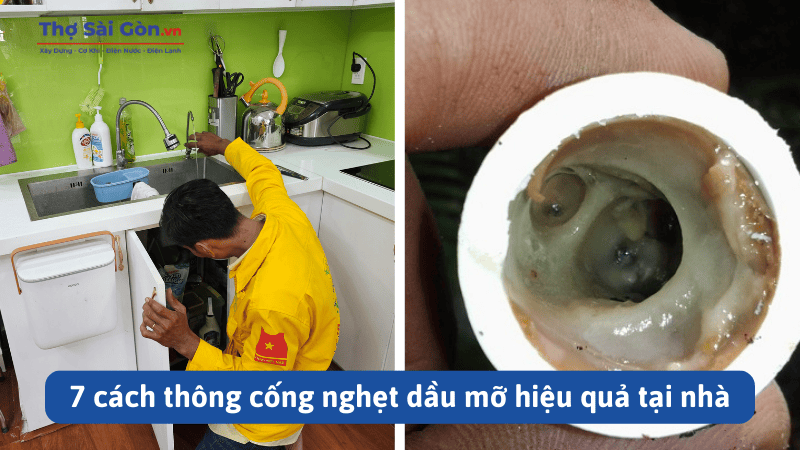 cách thông cống nghẹt dầu mỡ