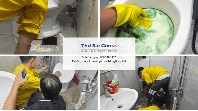 Tìm thợ thông nghẹt bồn cầu Bình Chánh - Gọi 0888 405 139 5 Các hạng mục thông nghẹt bồn cầu tại Bình Chánh của Thợ Sài Gòn