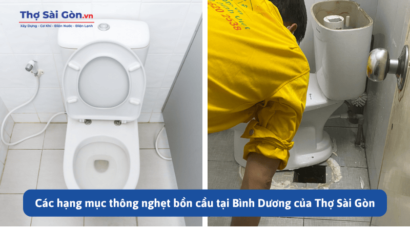 Tìm thợ thông nghẹt bồn cầu Bình Dương - Gọi 0888 405 139 5 Các hạng mục thông nghẹt bồn cầu tại Bình Dương của Thợ Sài Gòn