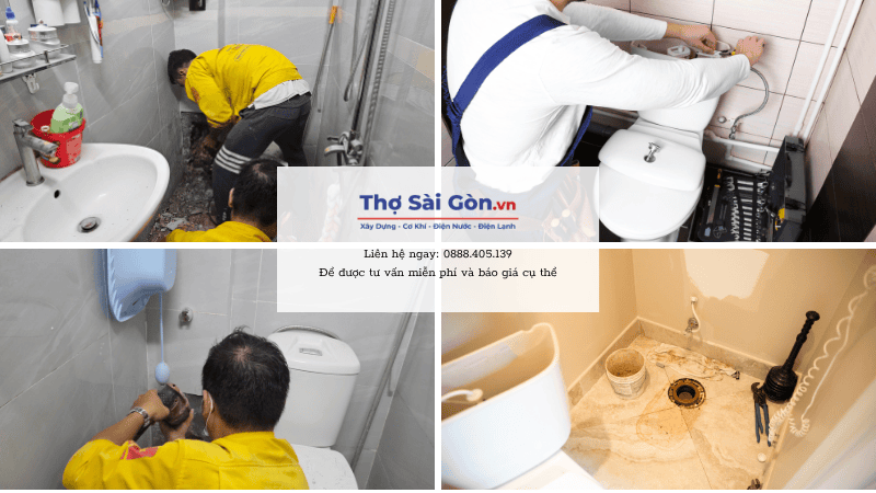 Các hạng mục thông nghẹt bồn cầu tại quận Tân Bình của Thợ Sài Gòn