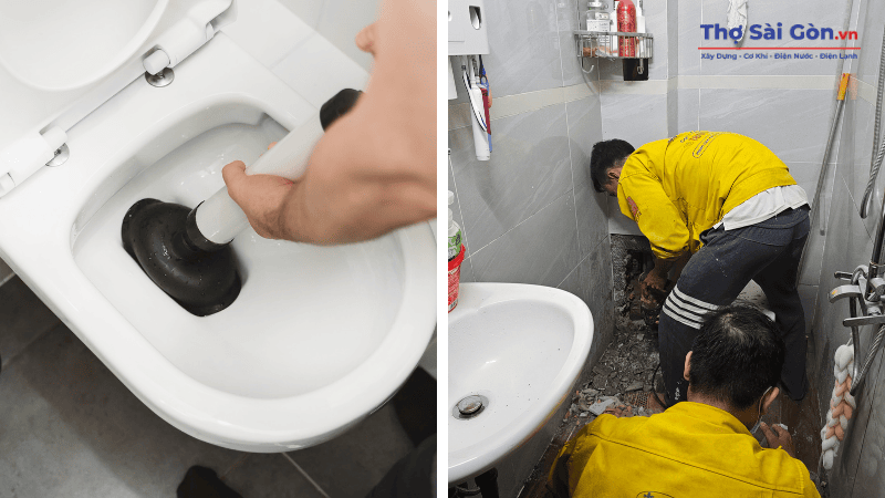 Các hạng mục thông nghẹt bồn cầu tại quận Tân Phú của Thợ Sài Gòn