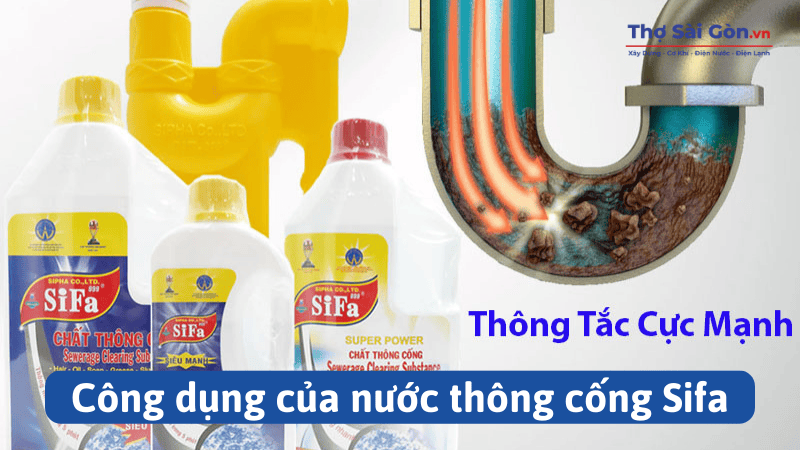 Cách sử dụng nước thông cống Sifa hiệu quả nhất 2 Công dụng của nước thông cống Sifa