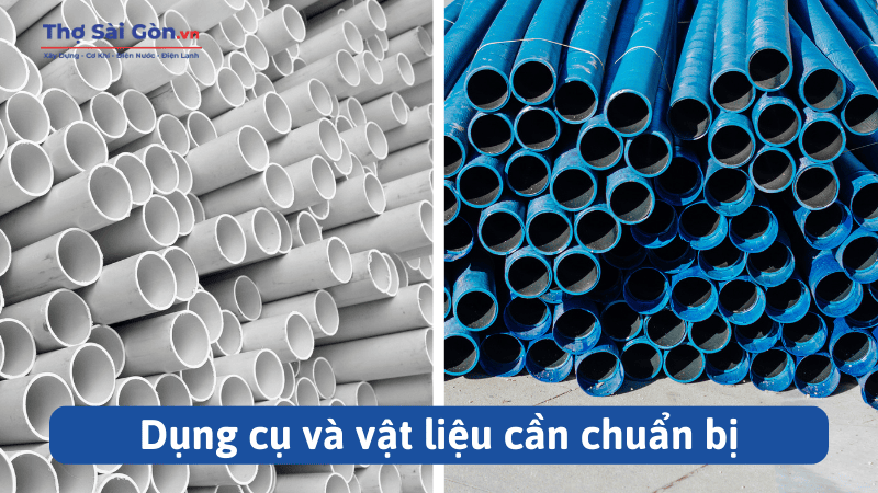 Hướng dẫn cách lắp đặt ống thông hơi bồn cầu 2 Dụng cụ và vật liệu cần chuẩn bị