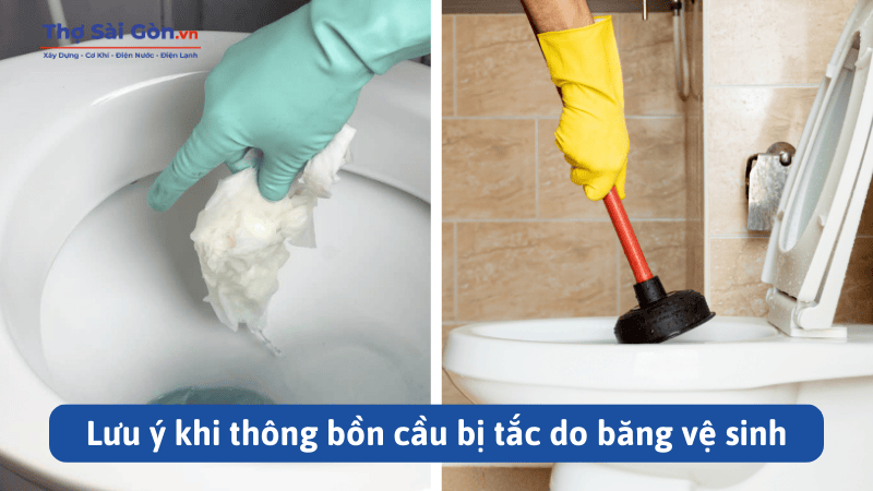 10 cách thông bồn cầu bị tắc băng vệ sinh nhanh chóng 3 Lưu ý khi thông bồn cầu bị tắc do băng vệ sinh