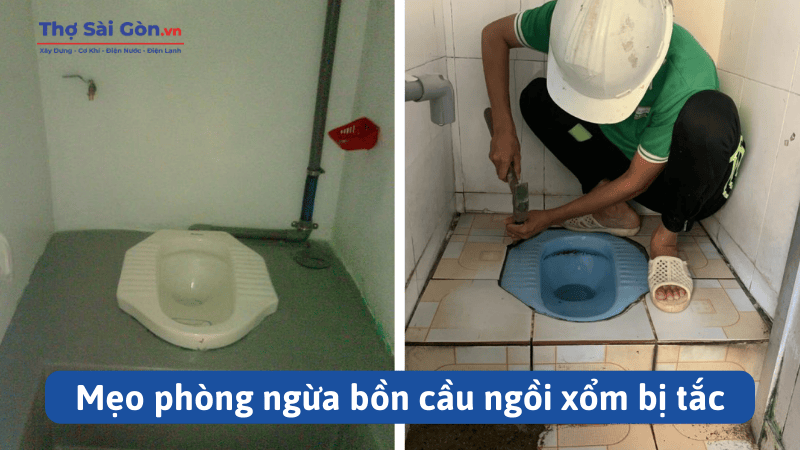 Mẹo phòng ngừa bồn cầu ngồi xổm bị tắc