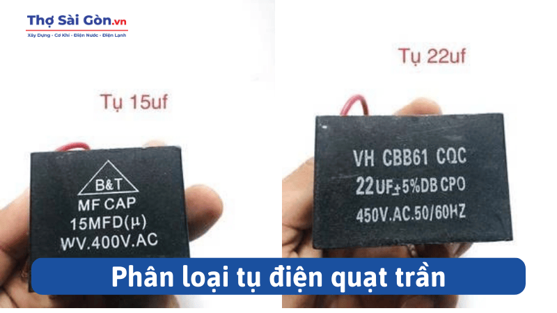 Phân loại tụ điện quạt trần