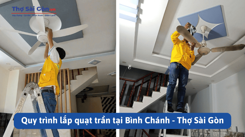 Thợ lắp quạt trần Bình Chánh - Gọi 0888 405 139 5 Quy trình lắp quạt trần tại Bình Chánh