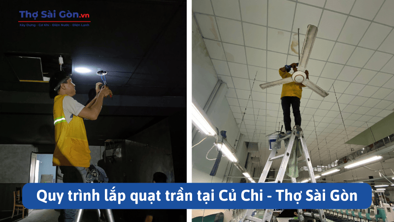 Thợ lắp quạt trần Củ Chi - Gọi 0888 405 139 5 Quy trình lắp quạt trần tại Củ Chi