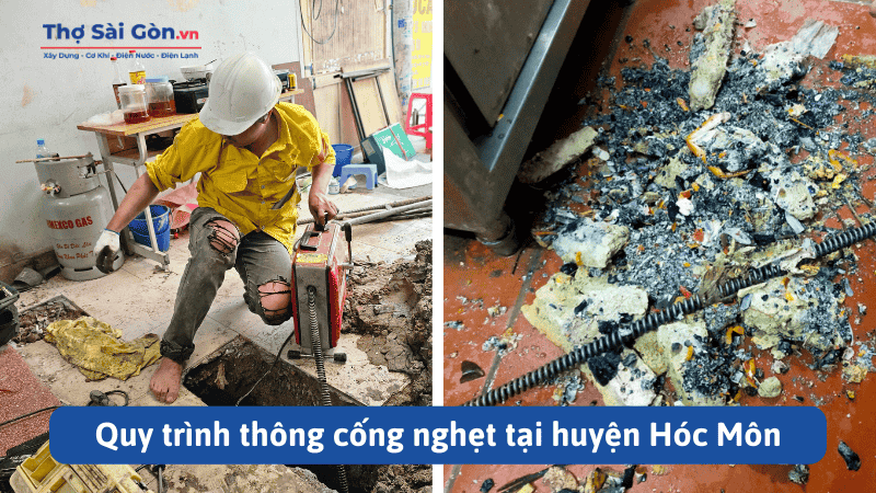 Quy trình thông cống nghẹt tại huyện Hóc Môn