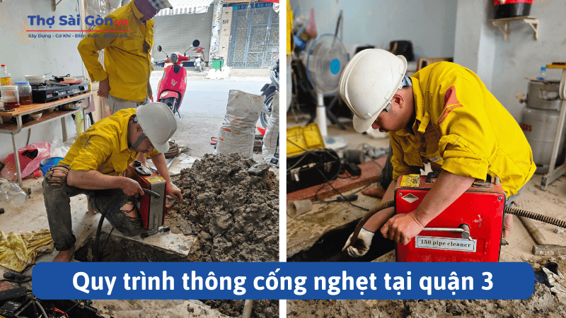 Quy trình thông cống nghẹt tại quận 3
