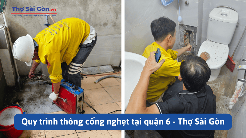 Quy trình thông cống nghẹt tại quận 6