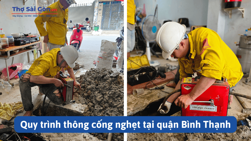 Quy trình thông cống nghẹt tại quận Bình Thạnh