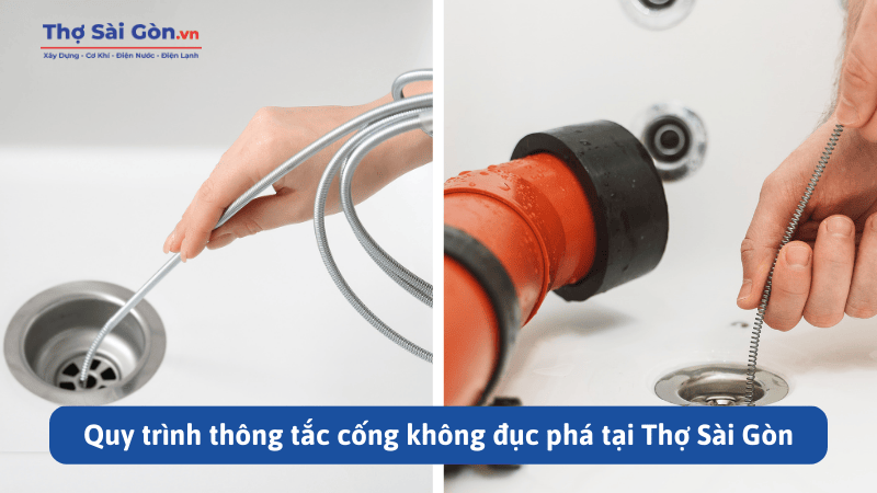 Quy trình thông tắc cống không đục phá