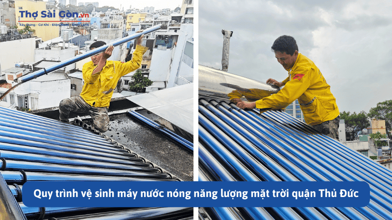Quy trình vệ sinh máy nước nóng năng lượng mặt trời quận Thủ Đức