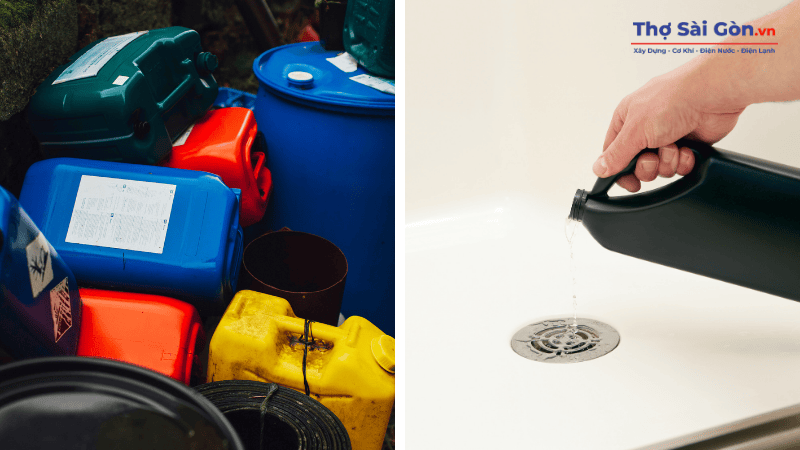 Sử dụng hóa chất thông cống